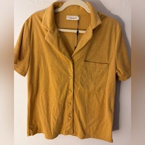 Yellow Button-Up Shirt